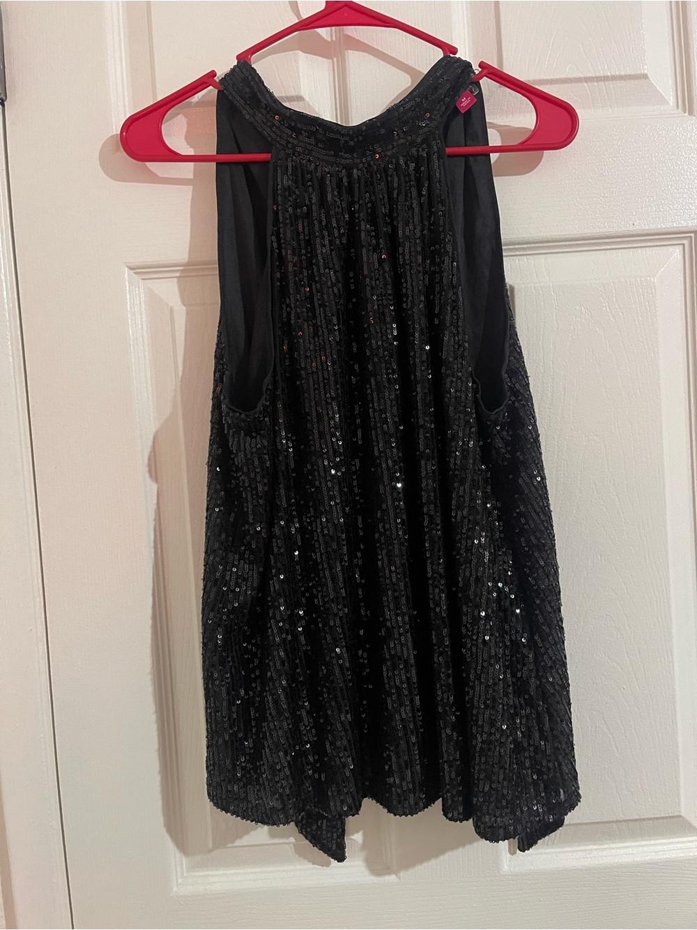 Vince Camuto Black Sequined Halter top
